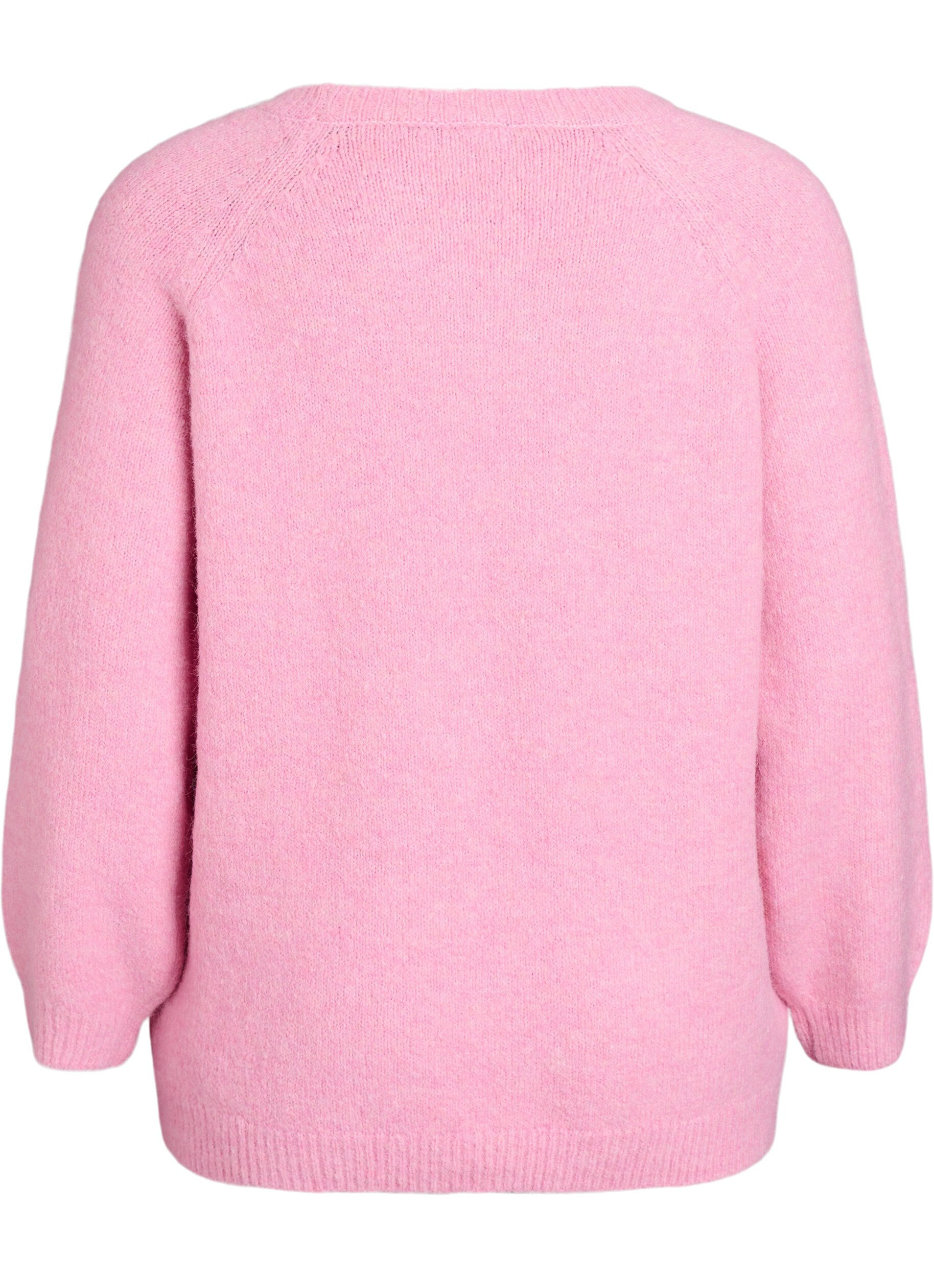 Zizzi Blouse en maille avec manches raglan, Rose, Packshot image number 1