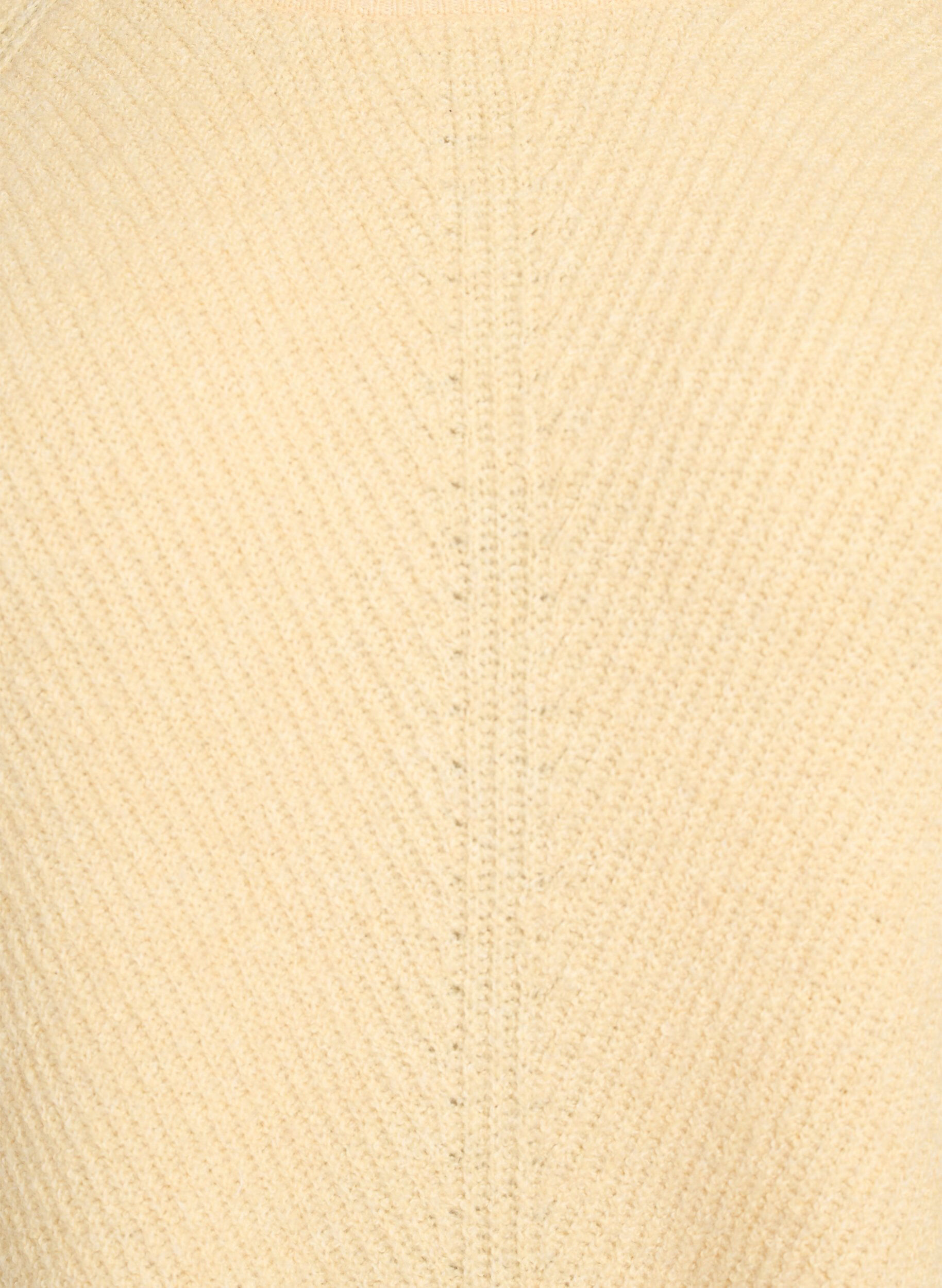 Zizzi Strickpullover mit diagonalem Muster und Raglan&auml;rmeln, Gelb, Packshot image number 2