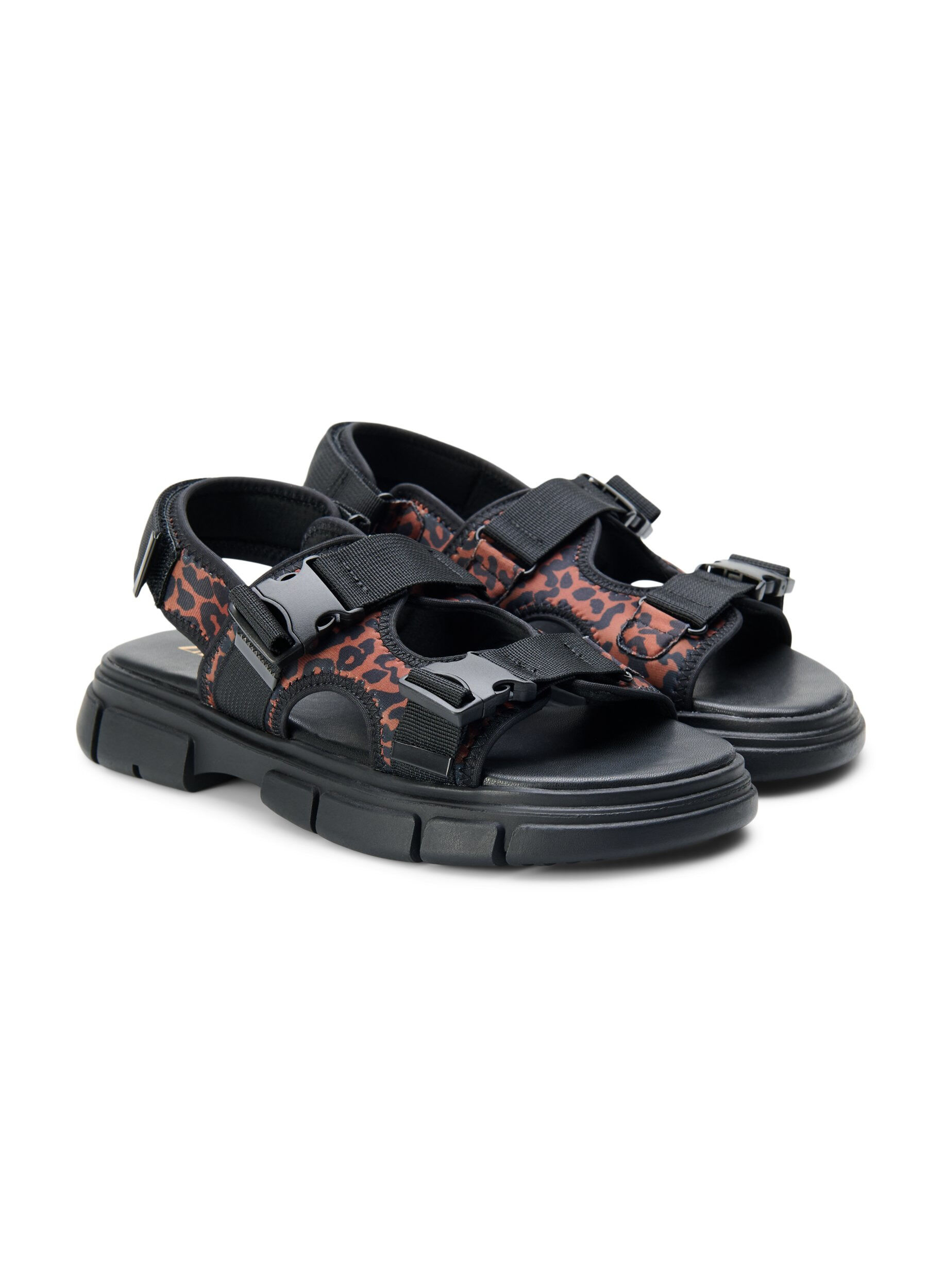 Zizzi Wide Fit Sandalen, Braun, Packshot image number 1