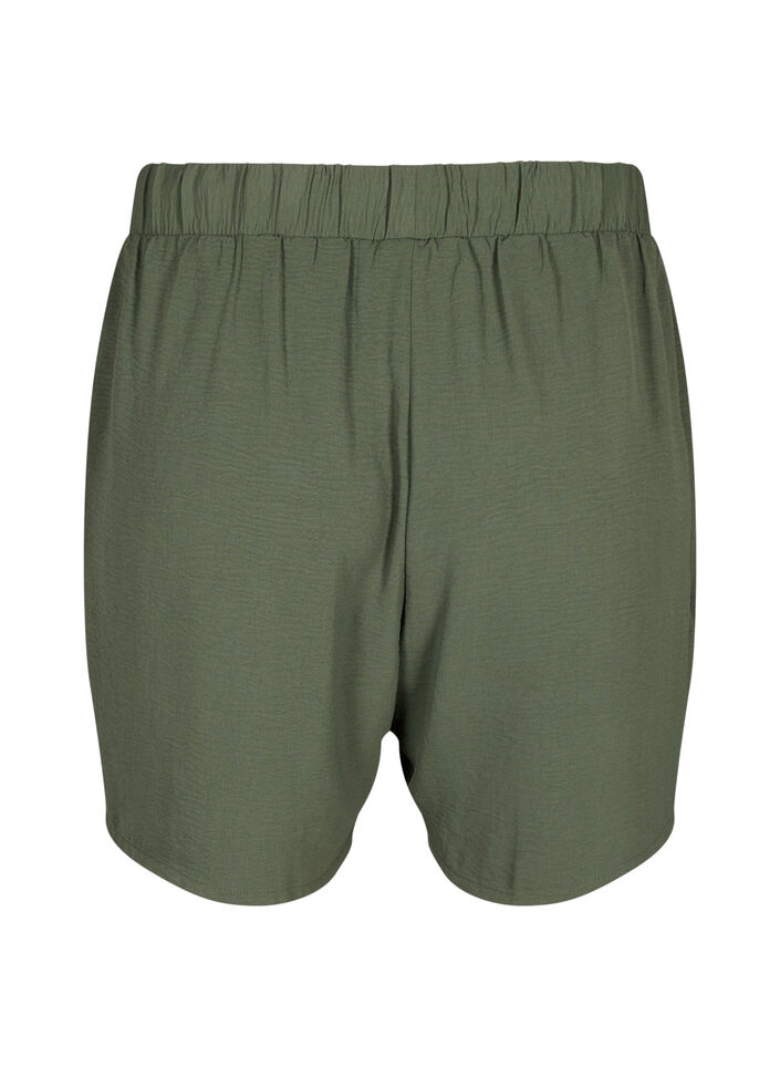 Kurze Hose mit Taschen und elastischem Bund, Gr&uuml;n, Packshot image number 1