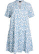 Kurzes A-Linien-Kleid aus Baumwollmusselin, Vanille, Packshot image number 0