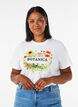 T-shirt en coton bio avec imprim&eacute; sur le devant, Blanc, Model image number 0