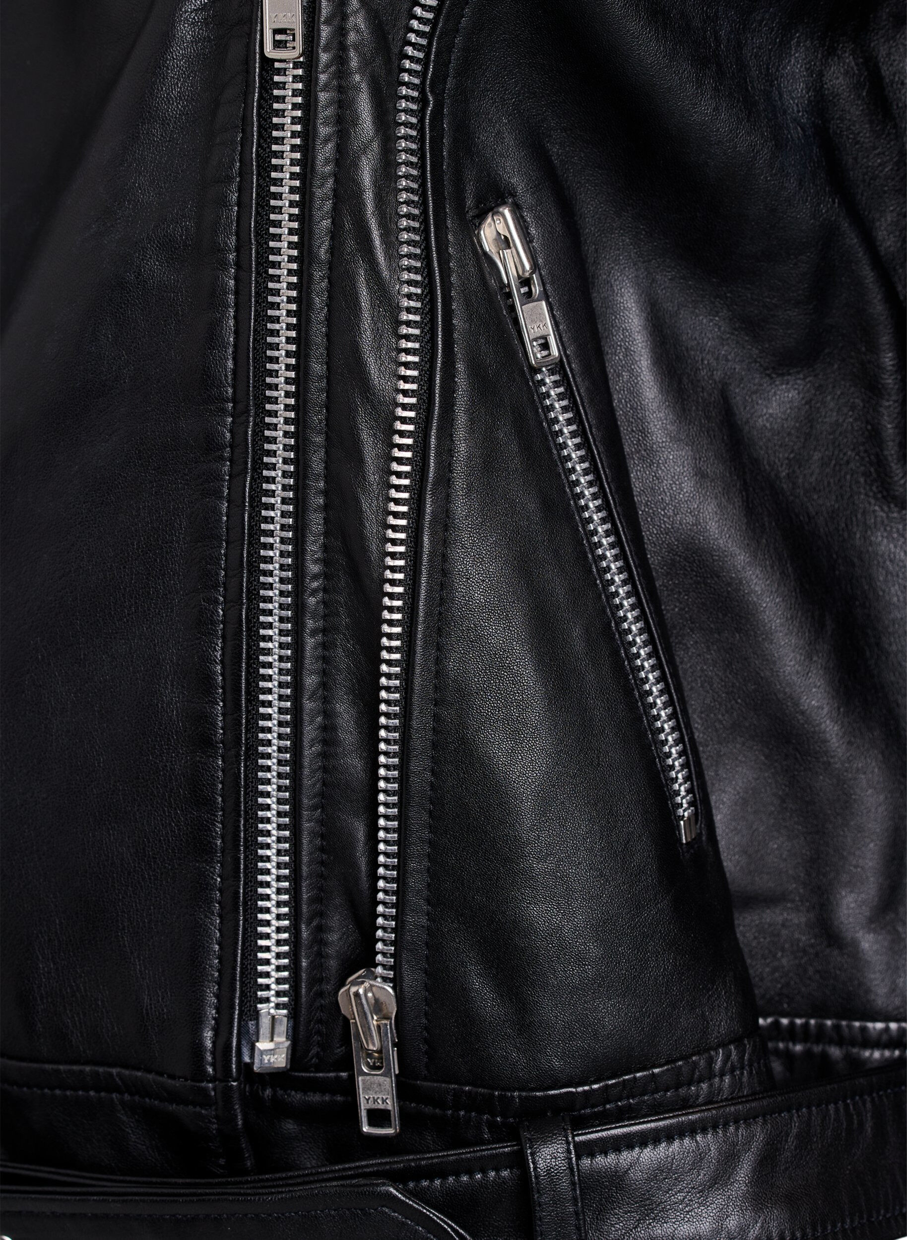 Zizzi Veste motard en cuir avec ceinture, Noir, Packshot image number 2