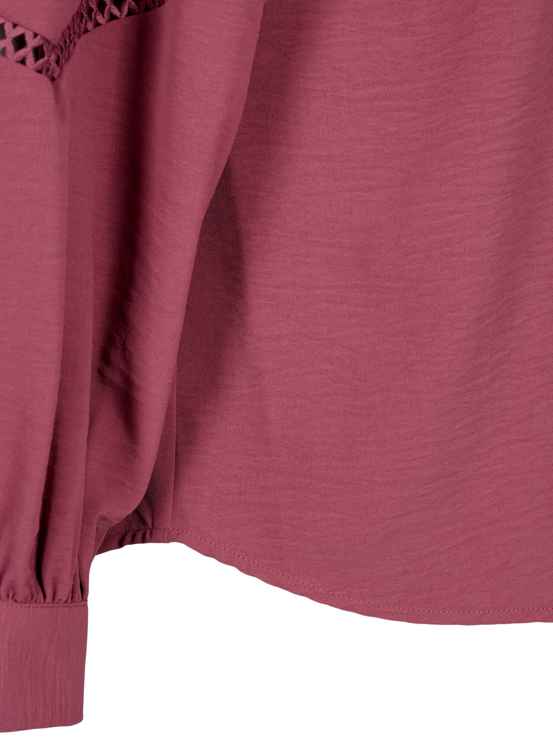 Zizzi  Hemdbluse mit geh&auml;kelten Verzierungen, Dry Rose, Packshot image number 3
