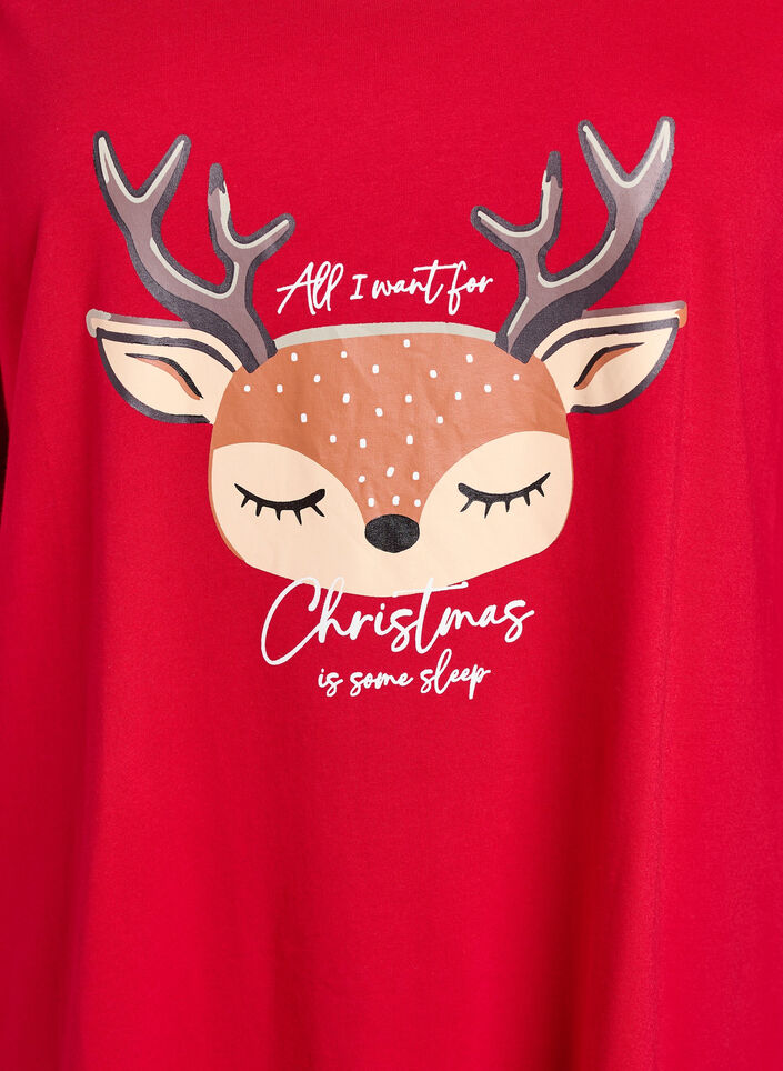 Nachthemd aus Bio-Baumwolle mit Weihnachtsmotiv, Rot, Packshot image number 2