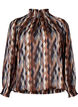 Blouse imprimée à smock, Earthy Zig Zag, Packshot image number 0