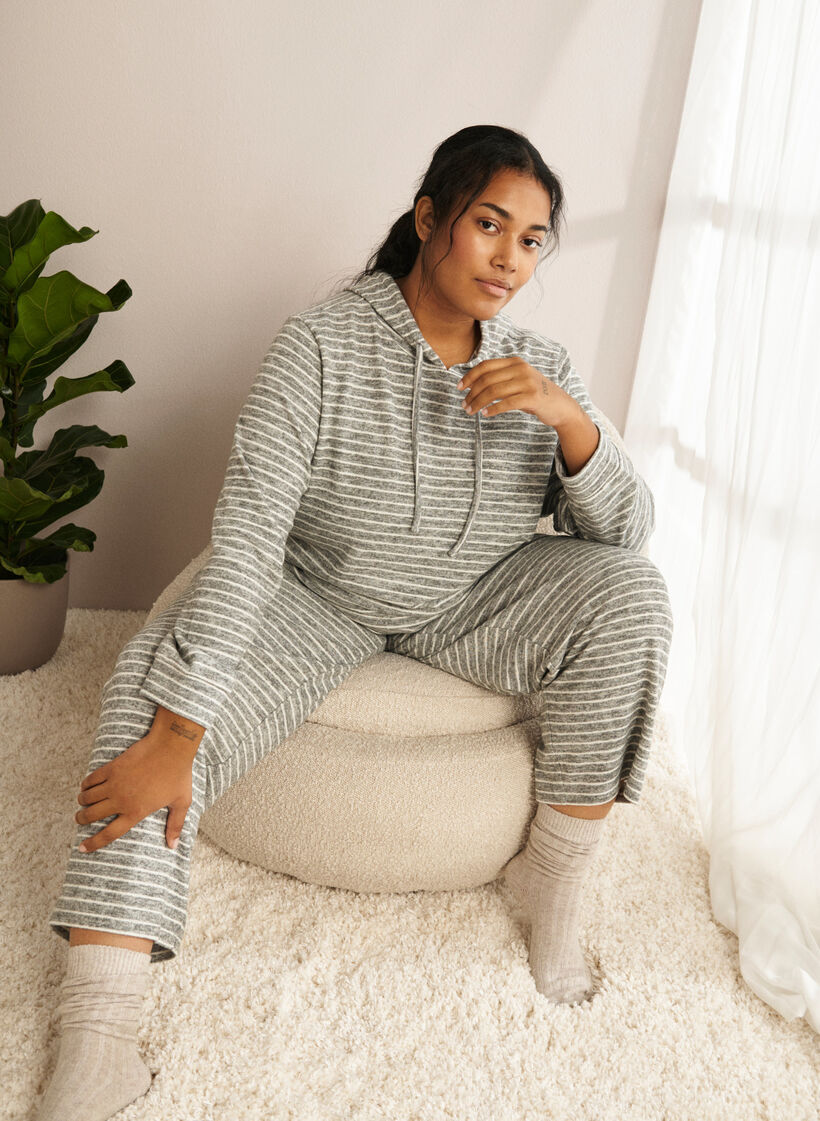 Sweat à capuche ample avec des rayures, DGM Stripe, Image image number 0