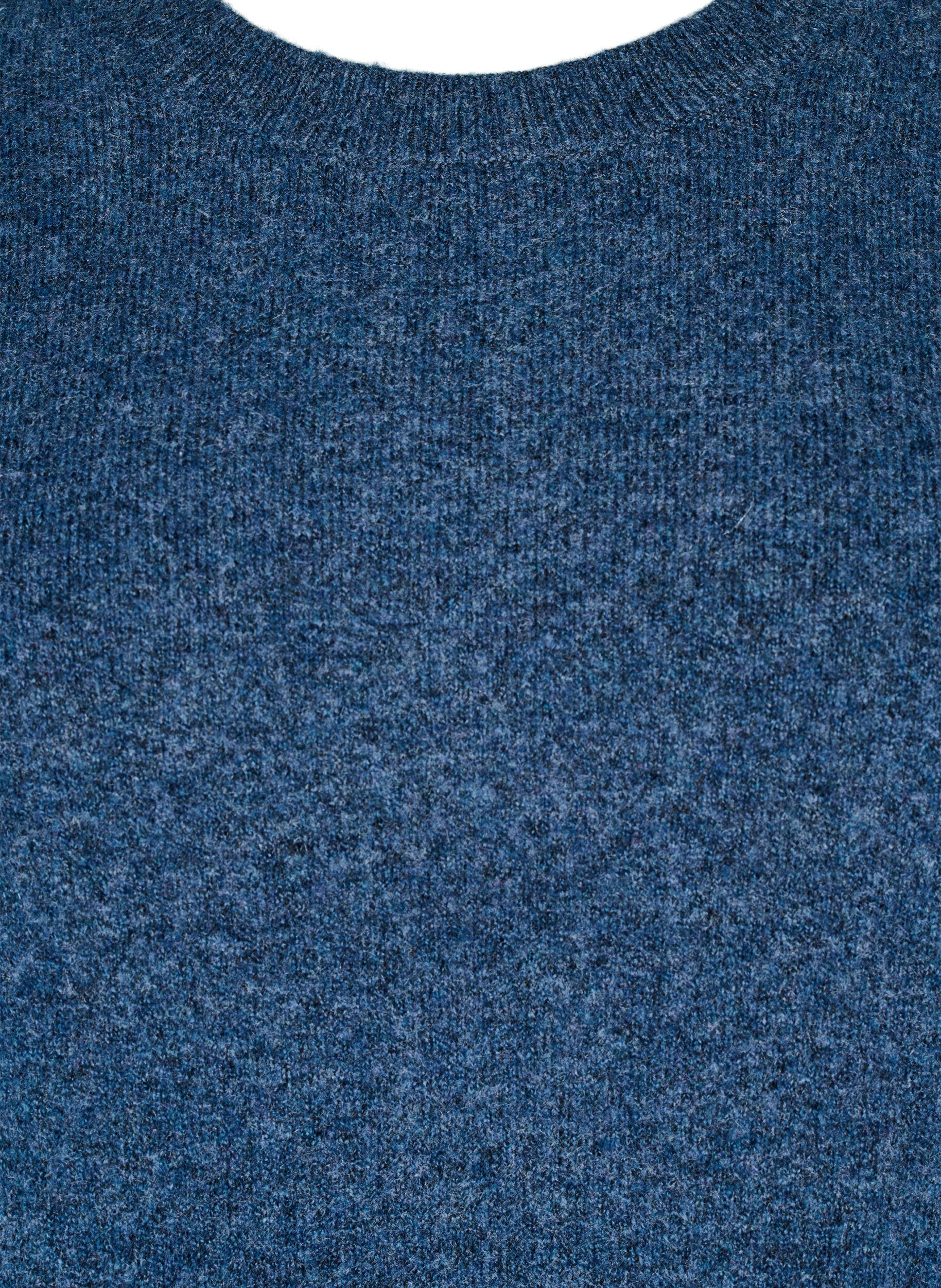 Zizzi Top en maille avec de la laine et des fentes, Bering Sea Mel., Packshot image number 2