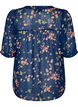 Blouse &agrave; imprim&eacute; floral et col V, Bleu, Packshot image number 1