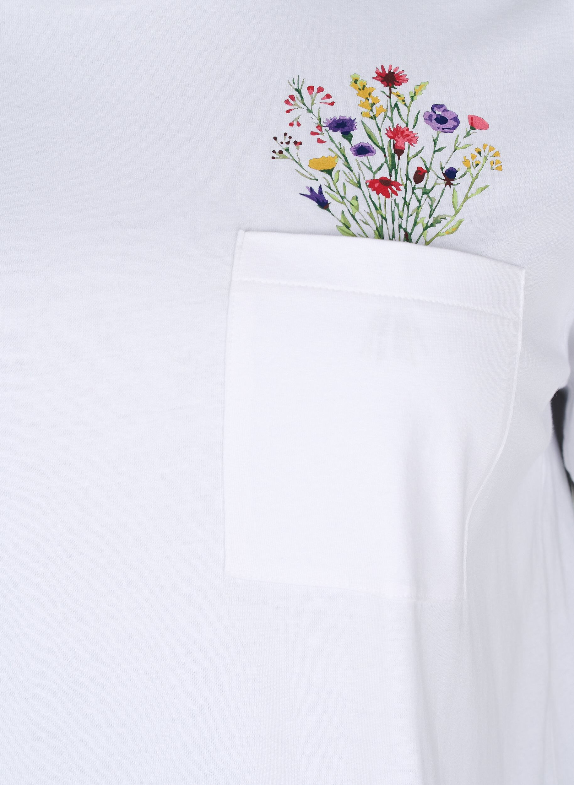 Zizzi T-Shirt mit Brusttasche, Wei&szlig;, Packshot image number 2