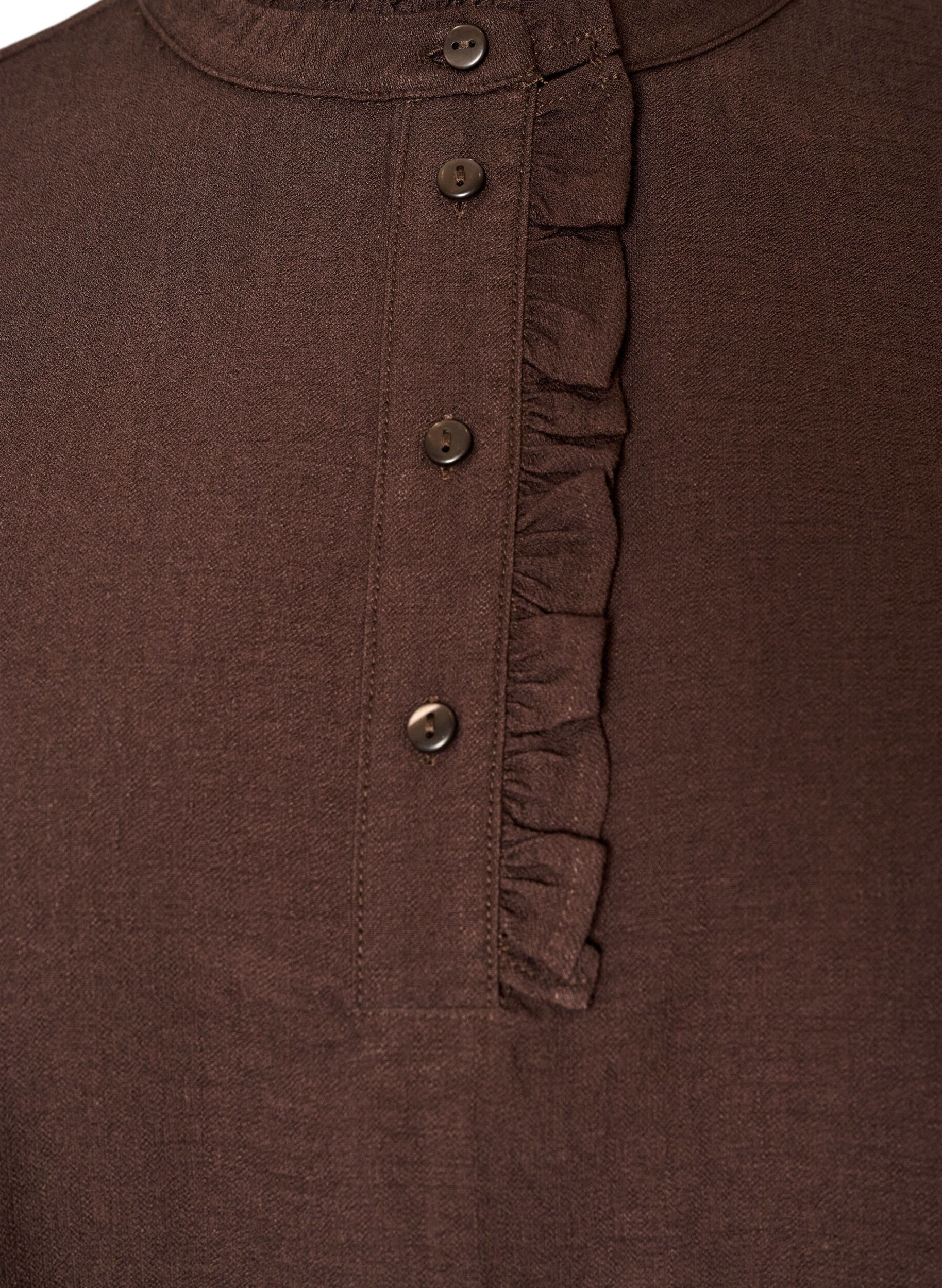 ZizziTunique en viscose avec volants et boutons, Marron, Packshot image number 2