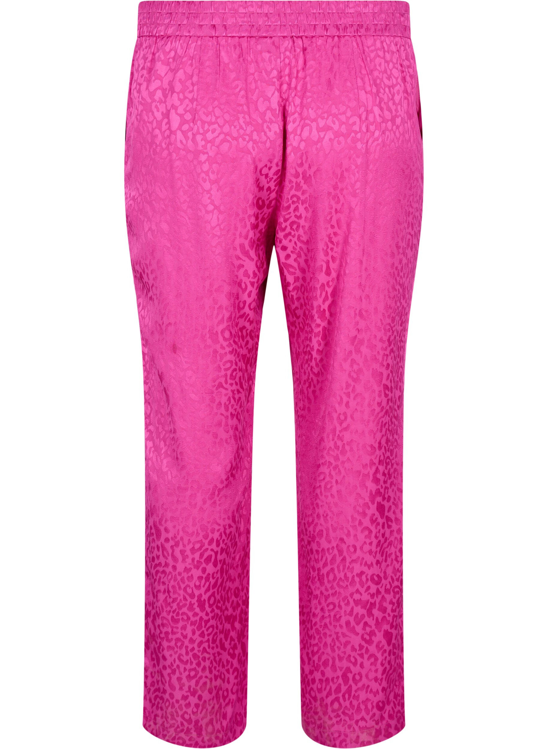 Zizzi Ton-in-Ton-Hose aus Viskose-Jacquard, Rose Violet, Packshot image number 1