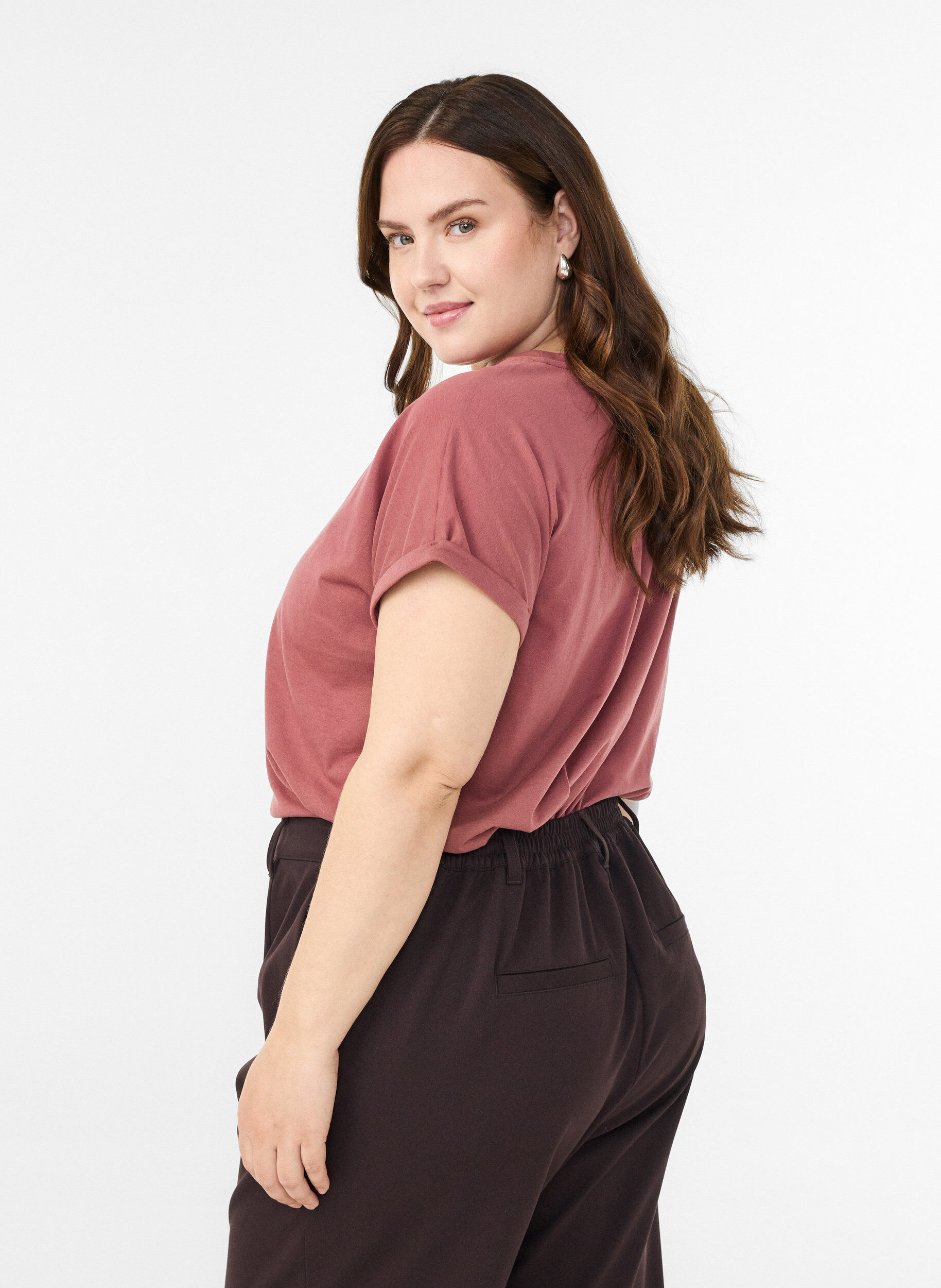 ZizziT-Shirt aus Baumwollmischung mit kurzen &Auml;rmeln, Rot, Model image number 1