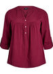 Blouse en mousseline de coton avec broderie anglaise, Bordeaux fonc&eacute;, Packshot image number 0
