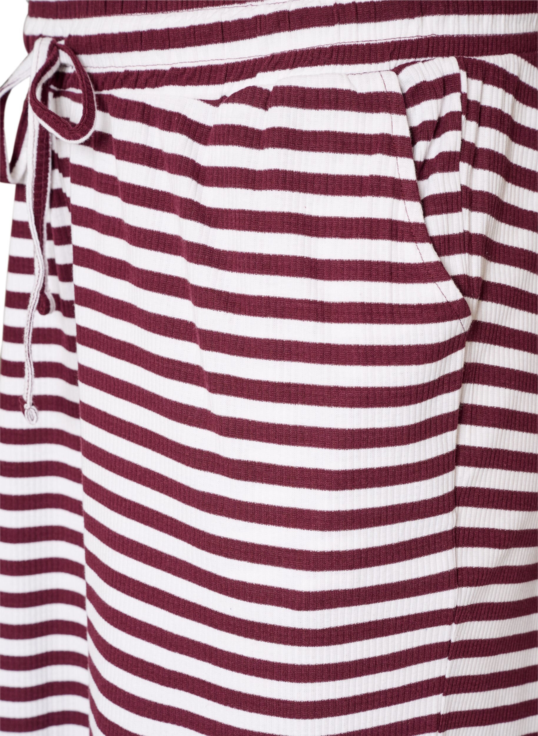 ZizziPantalon de pyjama ray&eacute; &agrave; taille haute et coupe ample, Bordeaux, Packshot image number 2
