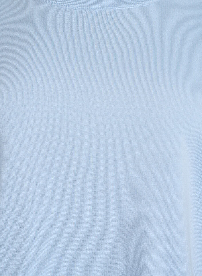 Fein gestrickte Bluse mit kurzen &Auml;rmeln, Blau, Packshot image number 2