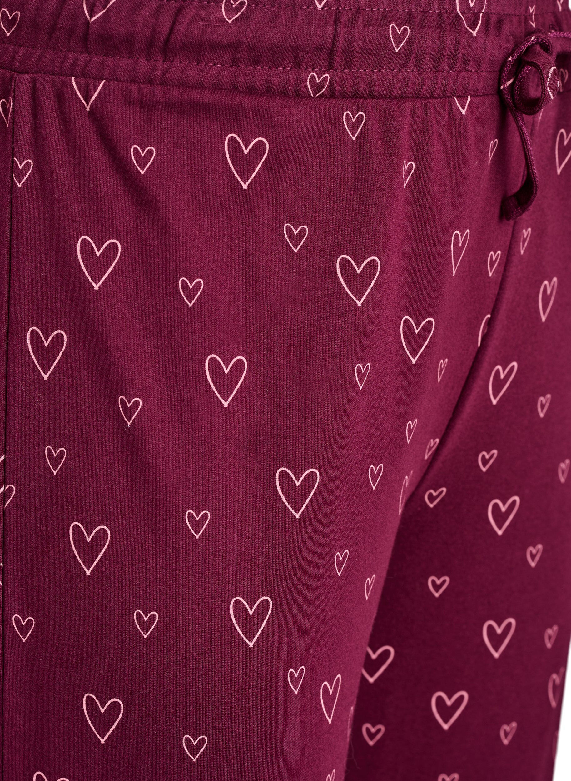 ZizziBaumwoll-Pyjamahose mit hohem Bund, Rot, Packshot image number 2