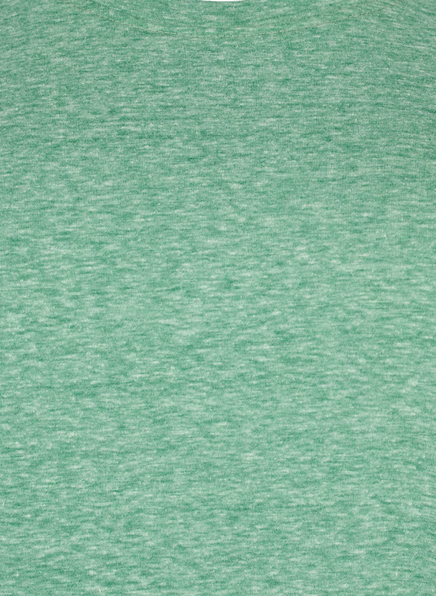 Zizzi Melange-T-Shirt mit kurzen &Auml;rmeln, Gr&uuml;n, Packshot image number 2