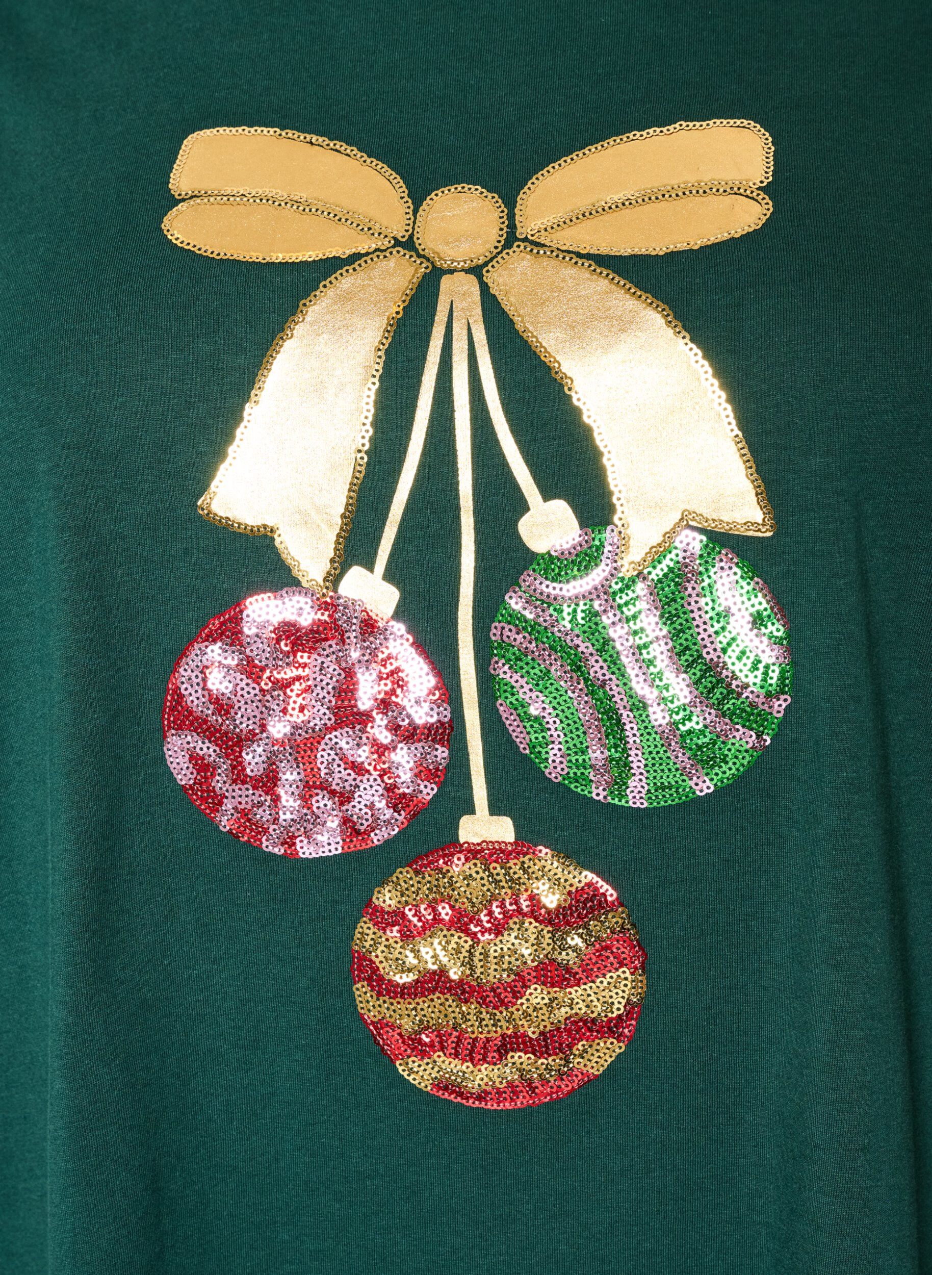 ZizziT-shirt de No&euml;l en coton bio, Vert fonc&eacute;, Packshot image number 2