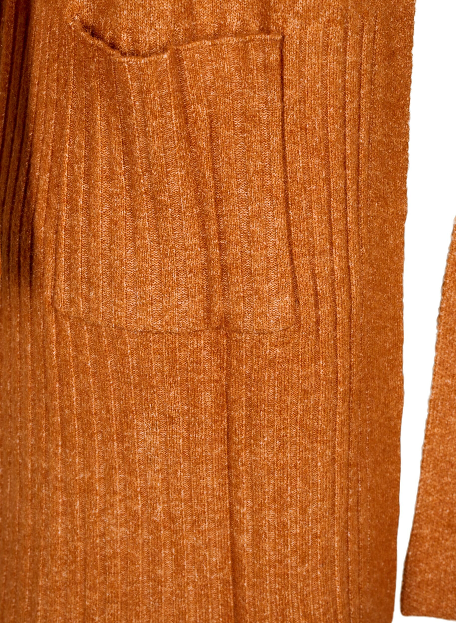 Zizzi Lange Strickjacke mit Taschen, Autumnal Mel., Packshot image number 3