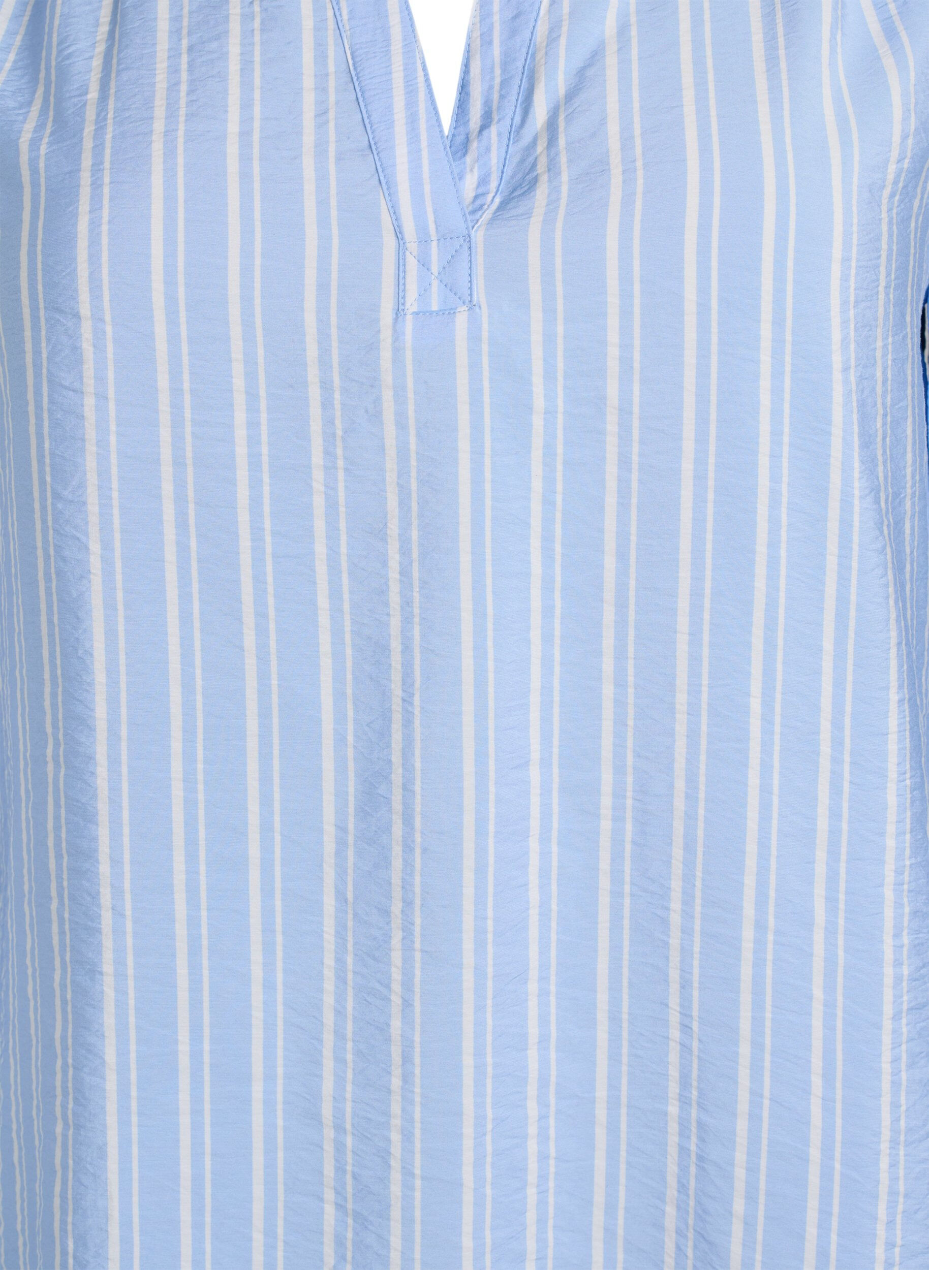 Zizzi FLASH - Gestreiftes Bluse mit V-Ausschnitt, Blau, Packshot image number 2