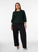 Blouse avec texture verticale et fils scintillants, Vert, Model image number 1