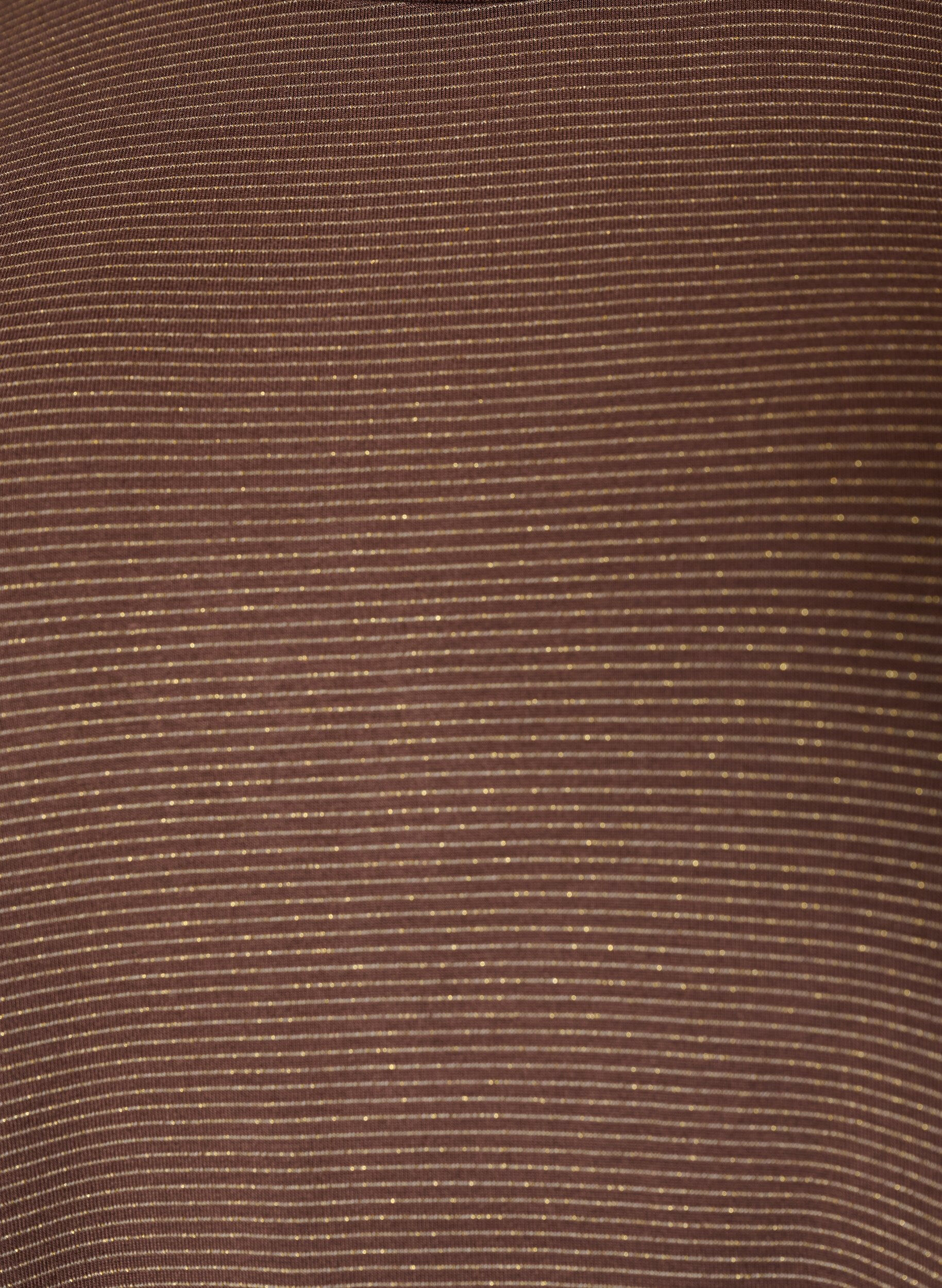ZizziT-Shirt aus Viskose mit Glitzerstreifen, Braun, Packshot image number 2