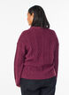 Pull torsadé avec col polo, Bordeaux foncé, Model image number 2