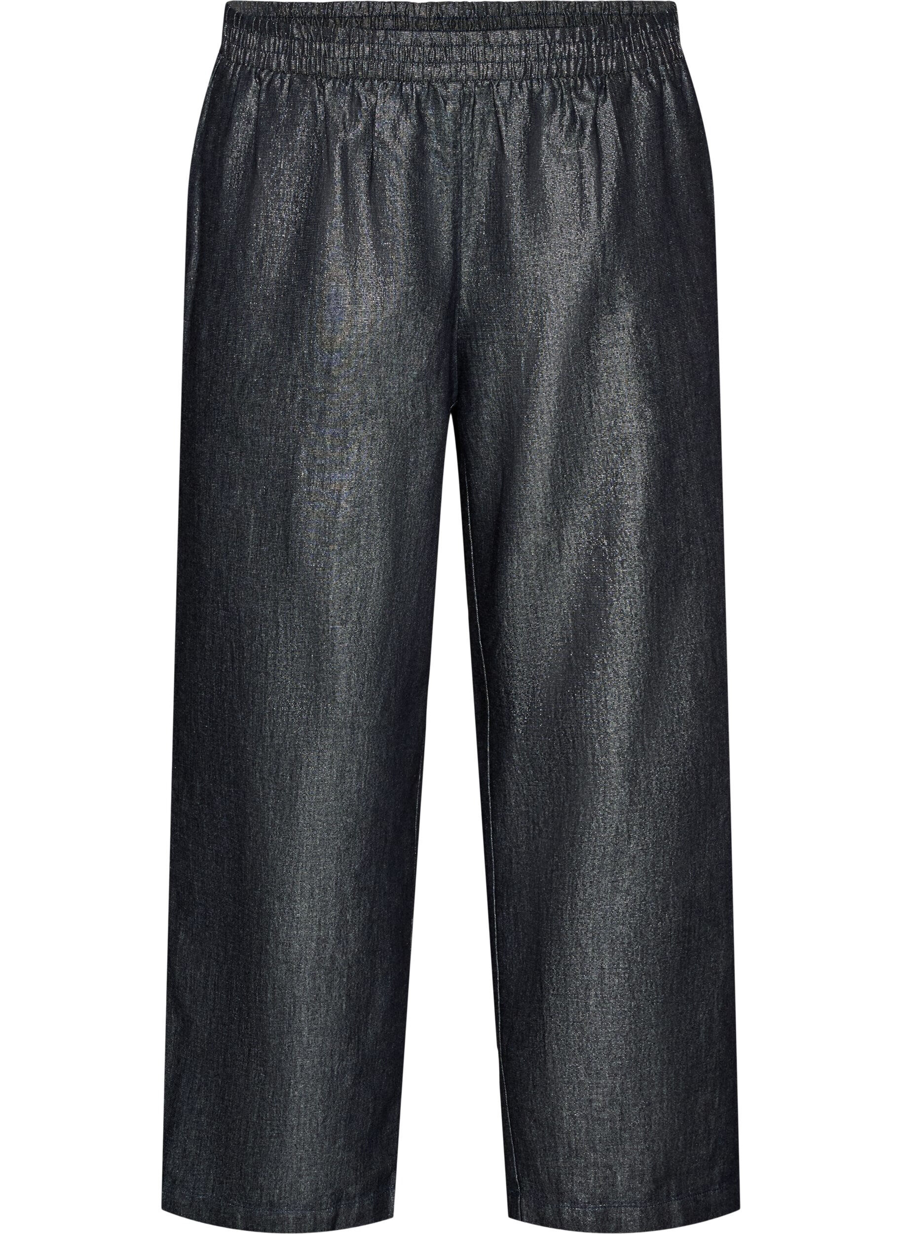 ZizziStraight Leg Jeans mit Glitzerfaden, Grau, Packshot image number 0