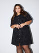Robe courte avec imprim&eacute; roses et boutons, Noir, Model image number 0