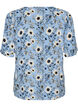 Blouse fleurie &agrave; manches courtes, Bleu, Packshot image number 1