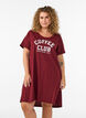 Chemise de nuit &agrave; manches courtes en coton biologique, Bordeaux fonc&eacute;, Model image number 0