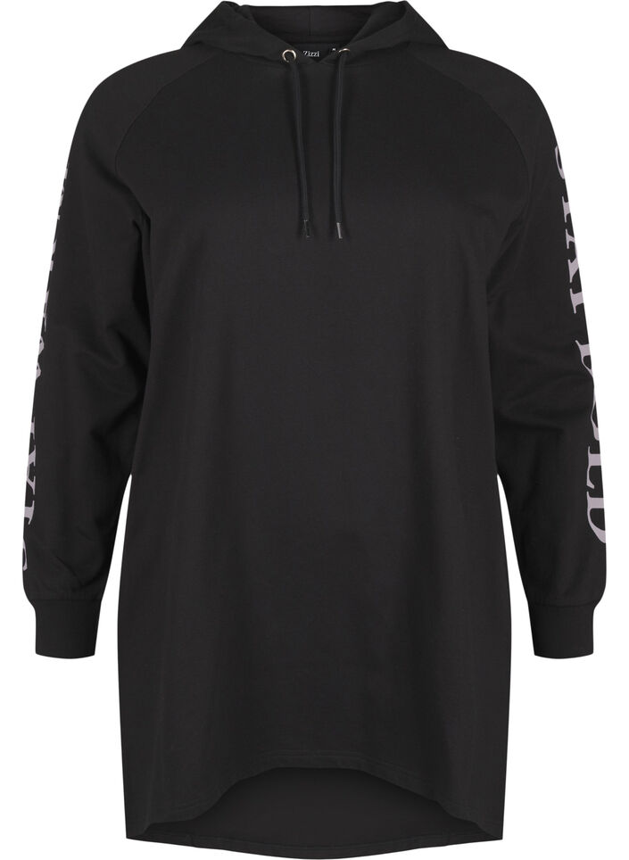 Sweat oversize à imprimé sur les manches, Black w. Silver, Packshot image number 0