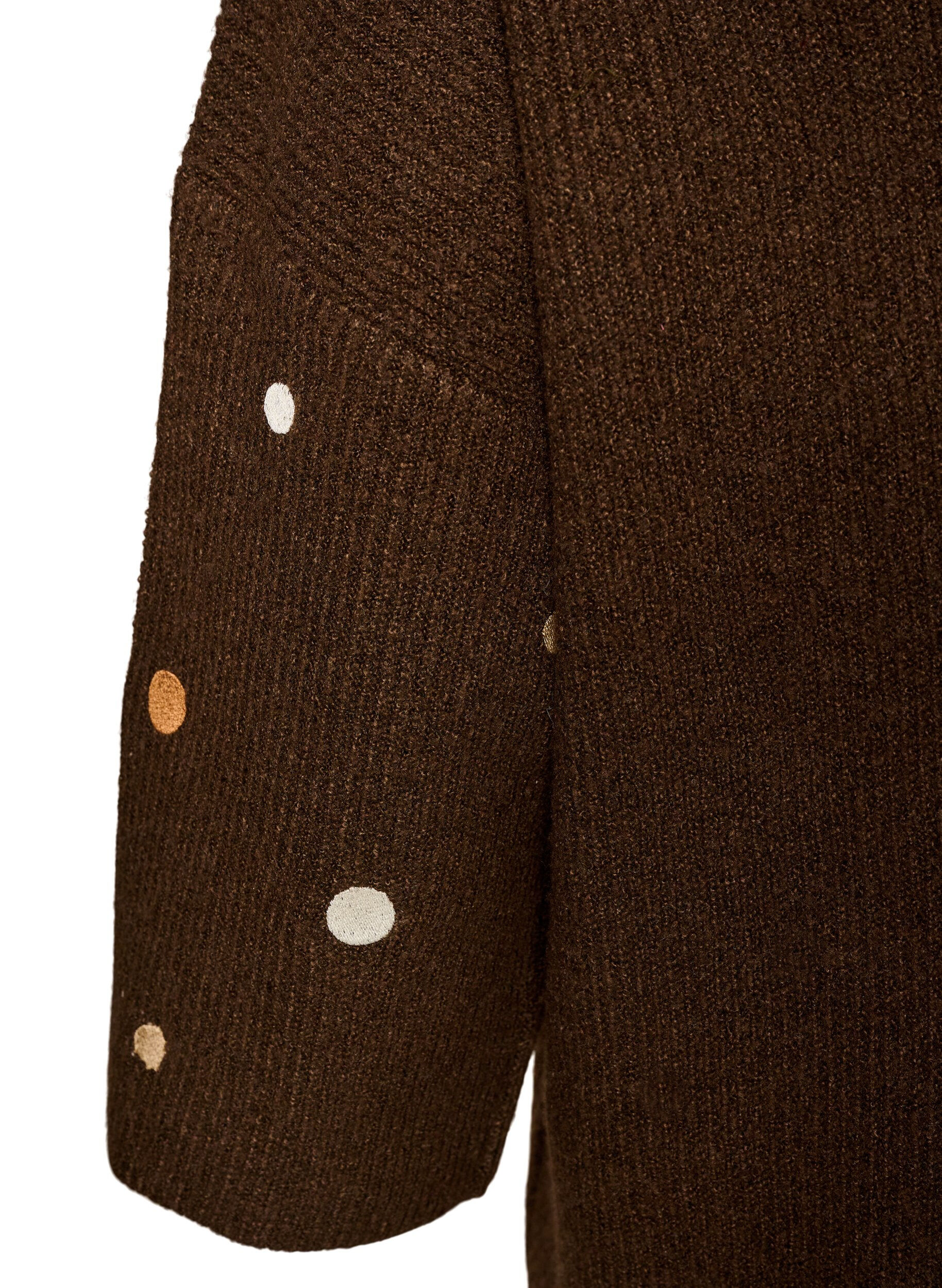ZizziBlouse en maille avec de petits motifs brod&eacute;s, Marron, Packshot image number 3