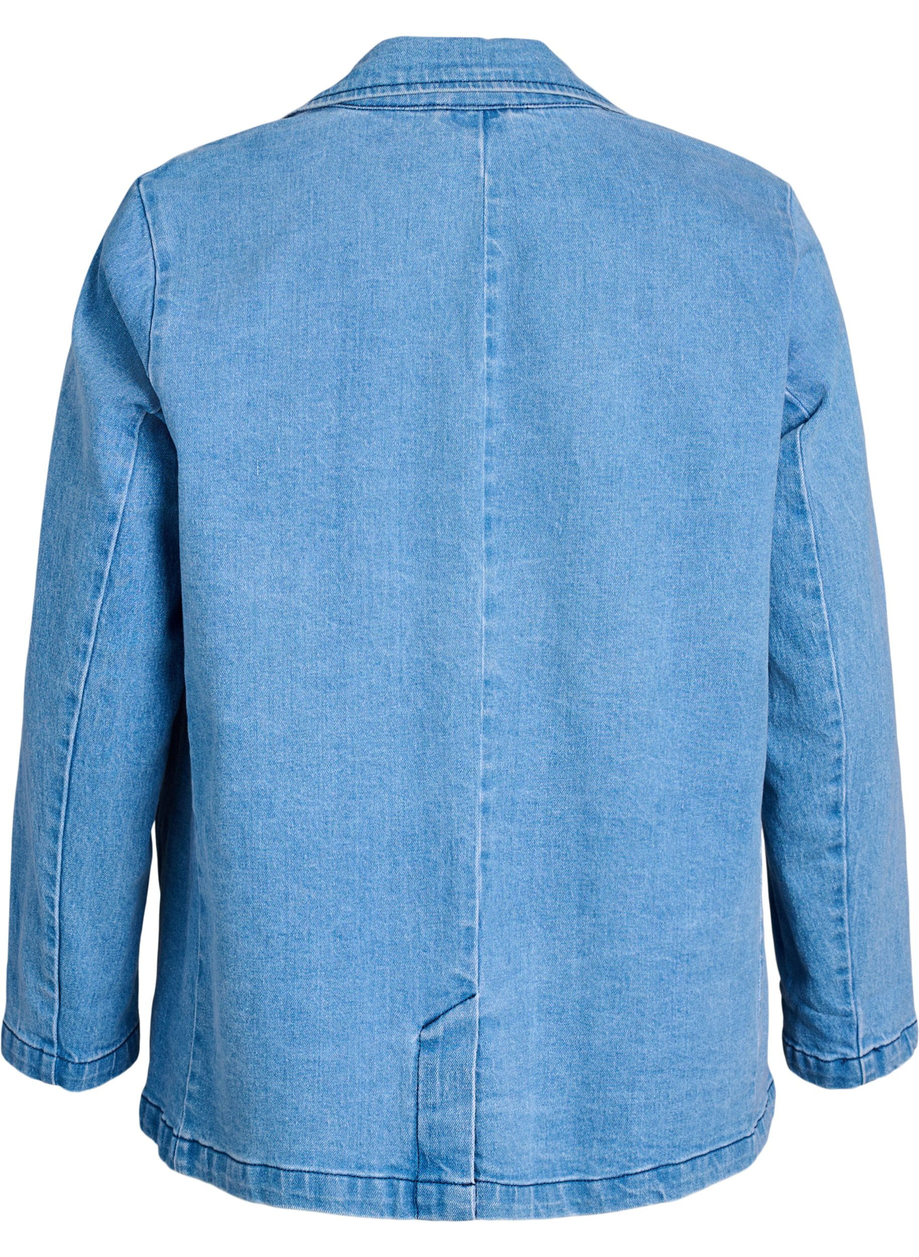 Zizzi Denimblazer mit Taschen, Blau, Packshot image number 1