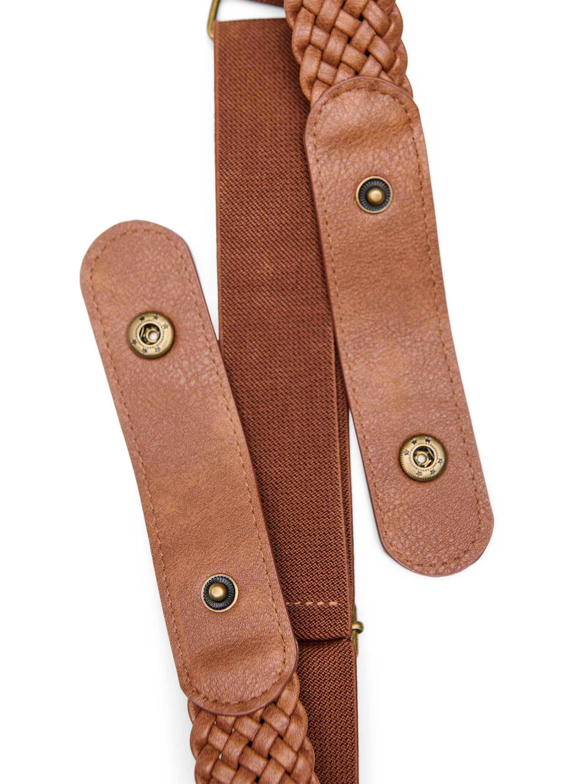 Zizzi Ceinture tress&eacute;e &eacute;lastique, Marron, Packshot image number 1