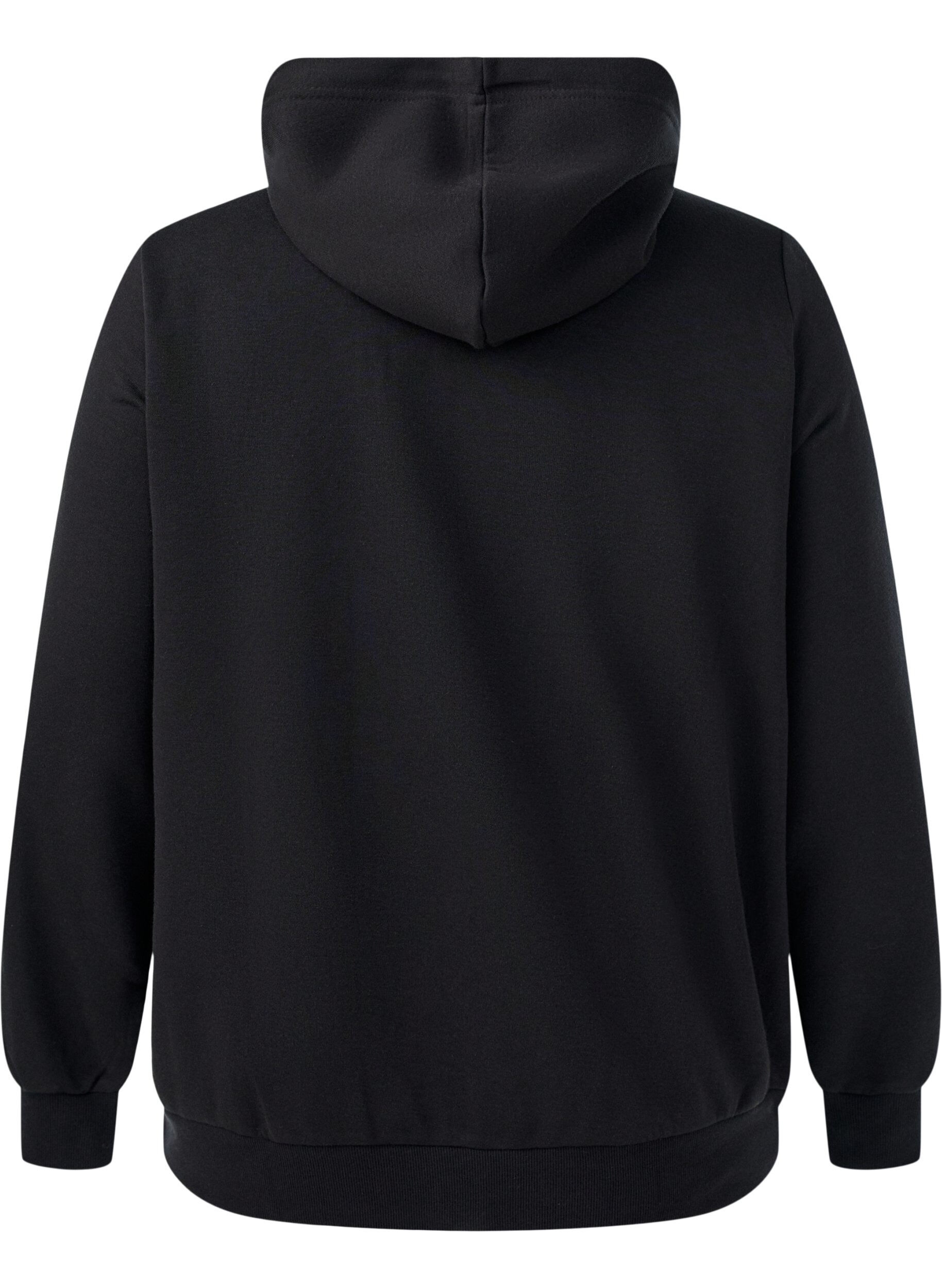 ZizziKapuzensweatshirt mit Rei&szlig;verschluss und Taschen, Schwarz, Packshot image number 1