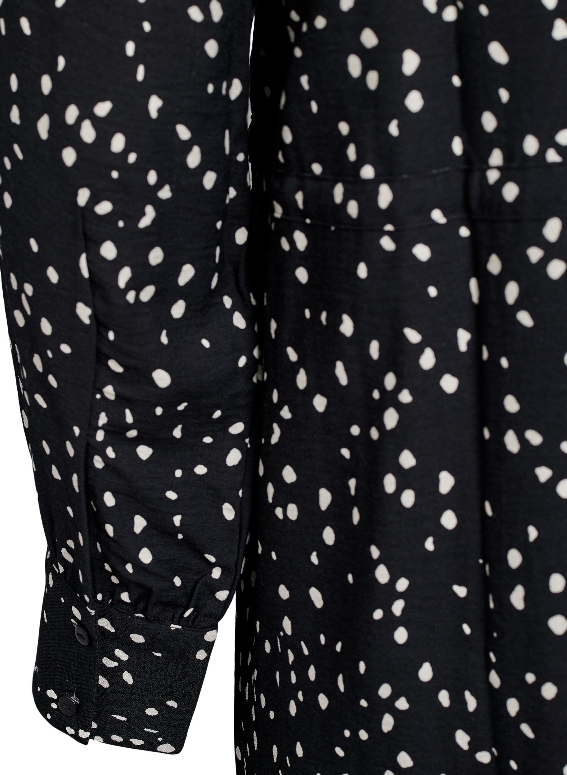 Zizzi Blusenkleid aus bedrucktem Material mit Bindeg&uuml;rtel, Schwarz, Packshot image number 3