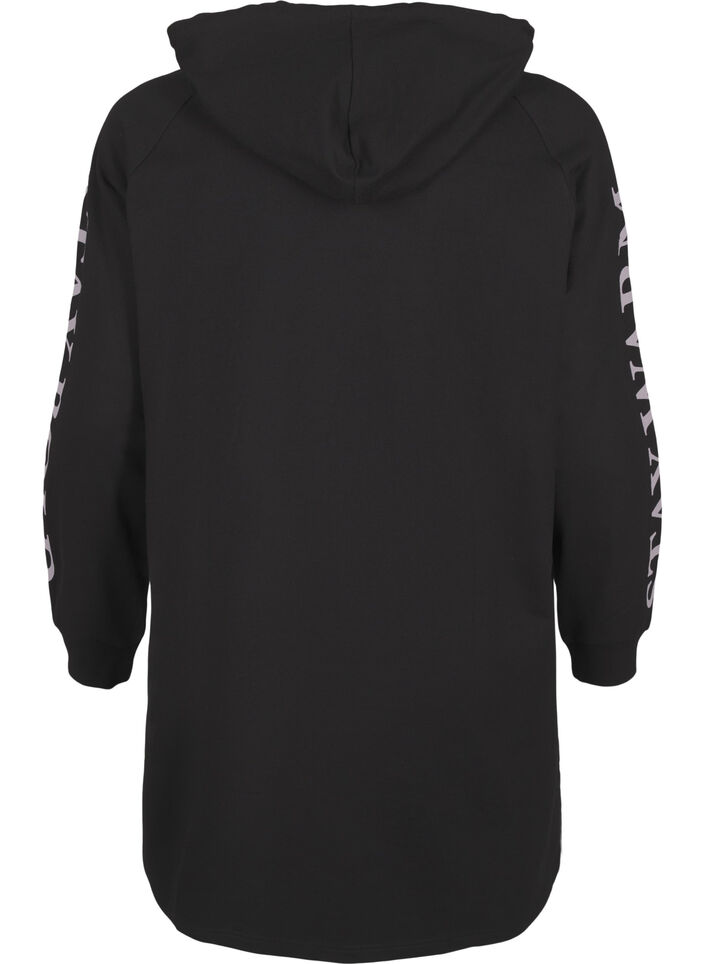Sweat oversize à imprimé sur les manches, Black w. Silver, Packshot image number 1
