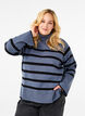 Pull en maille rayé avec un col roulé, B.Sea w.BlackStripes, Model image number 0
