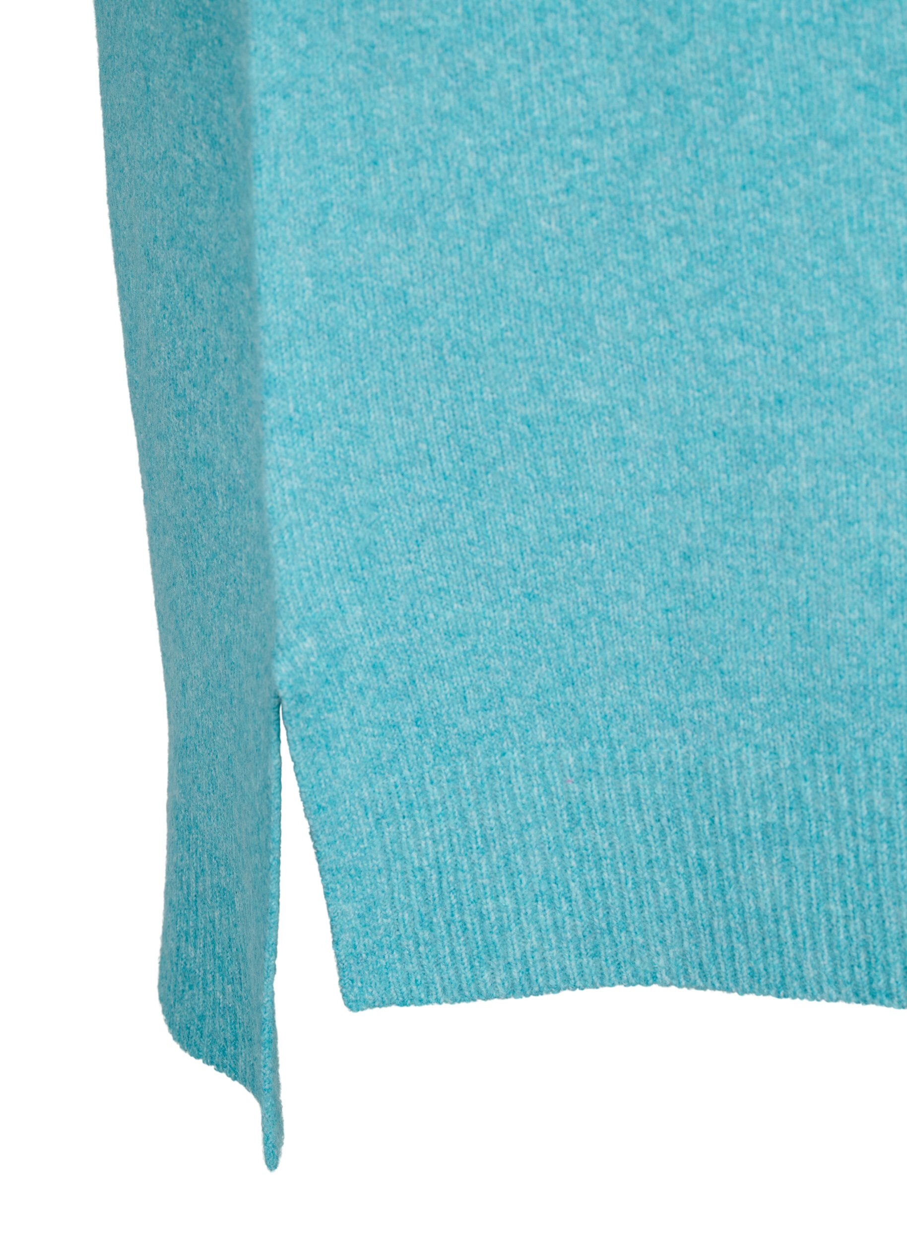 Zizzi Strickkleid mit Schlitz, R. Waters/White Mel., Packshot image number 3