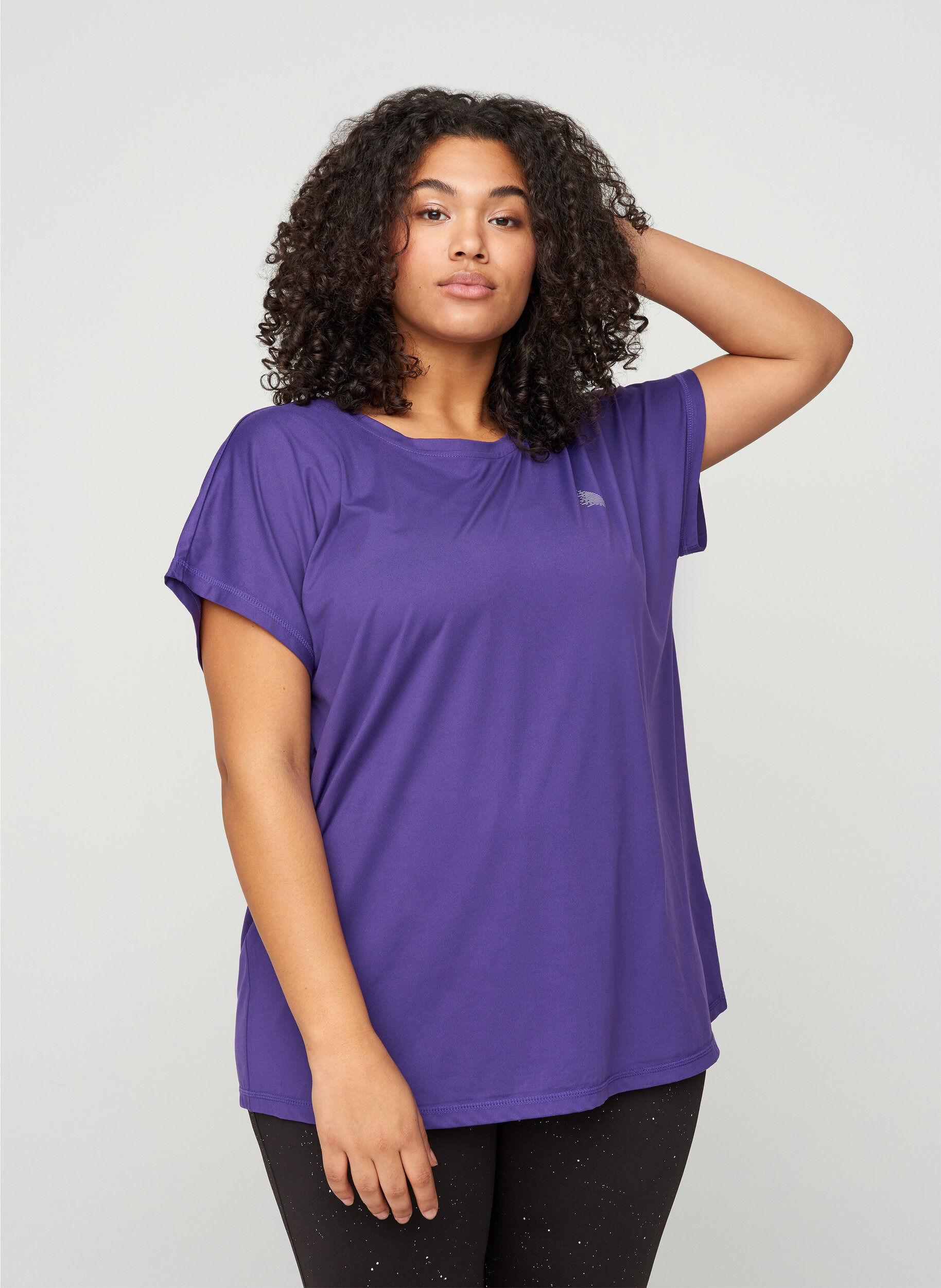 T-shirt basique, Violet, Model