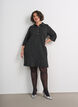 Robe courte en boucl&eacute; avec boutons d&eacute;coratifs, Noir, Model image number 1