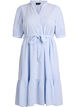 Gestreiftes Midikleid aus Baumwolle mit einem Bindeg&uuml;rtel, Wei&szlig;, Packshot image number 0