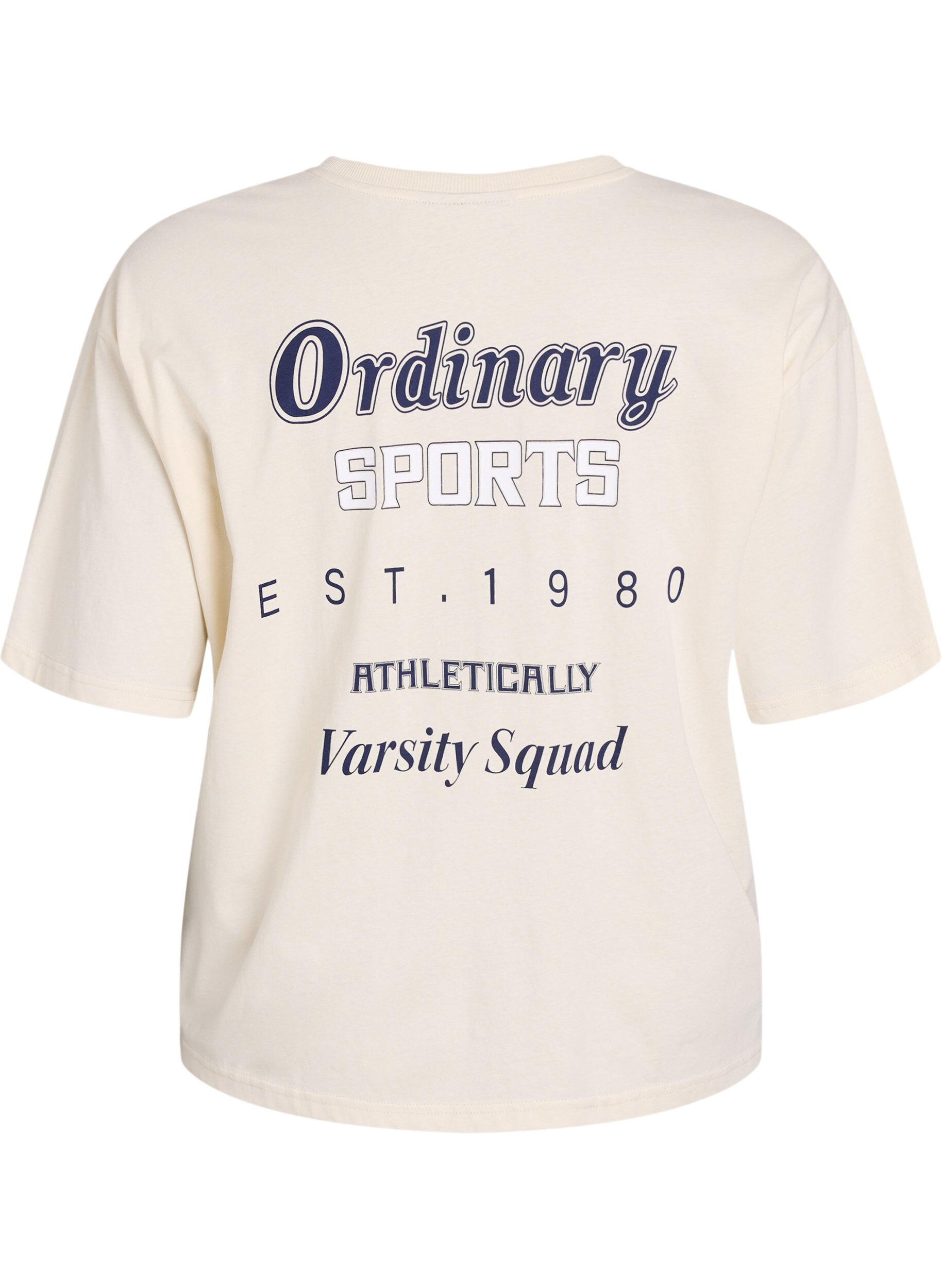 Zizzi Oversized T-Shirt mit R&uuml;ckenprint, Beige, Packshot image number 1