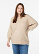 Strickbluse mit Strasssteinen, Beige, Model image number 0