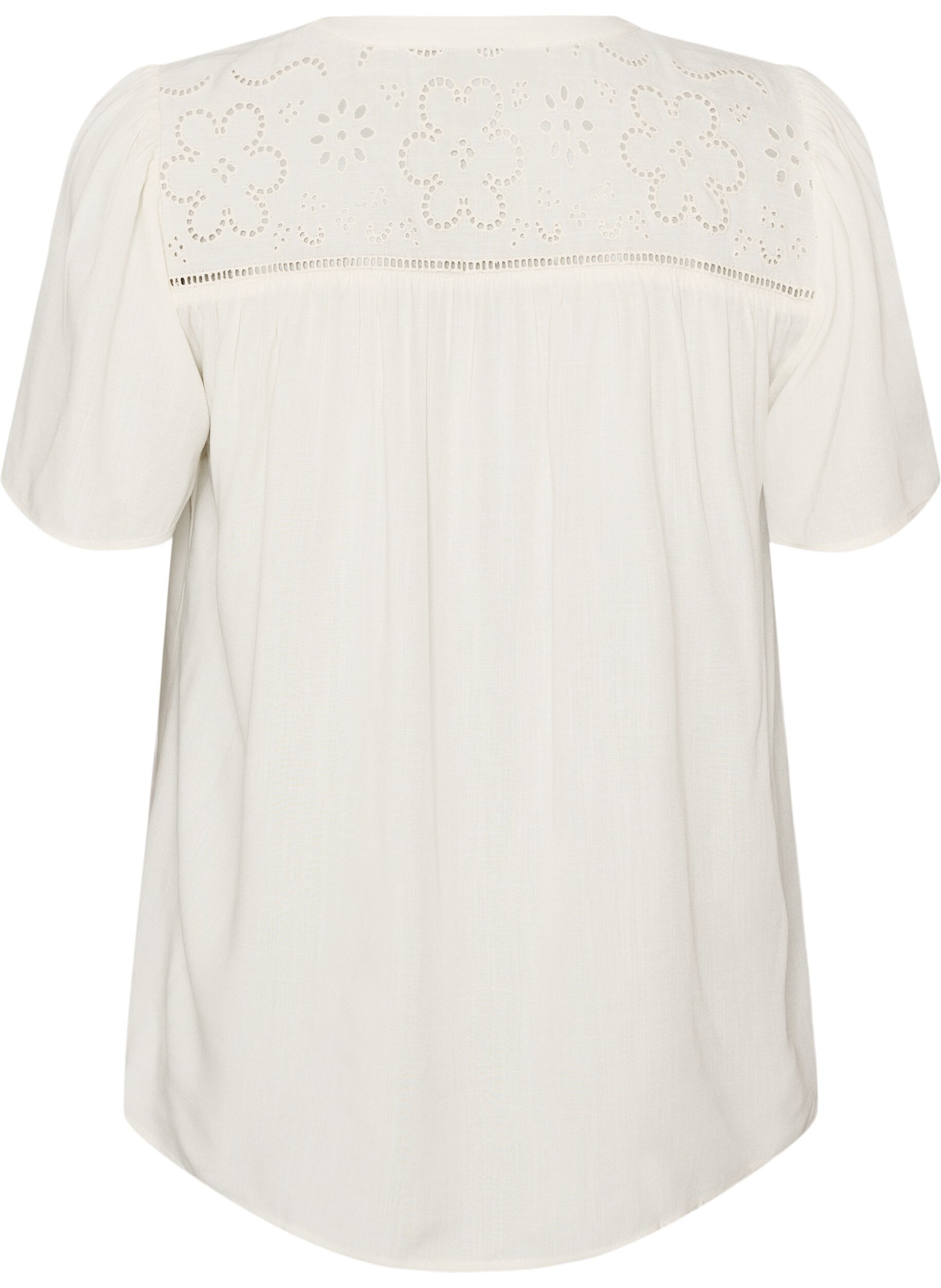 ZizziBlouse en viscose avec broderie anglaise, Beige, Packshot image number 1