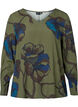 Blouse à manches longues en viscose avec imprimé floral	, Green Big Flower, Packshot image number 0