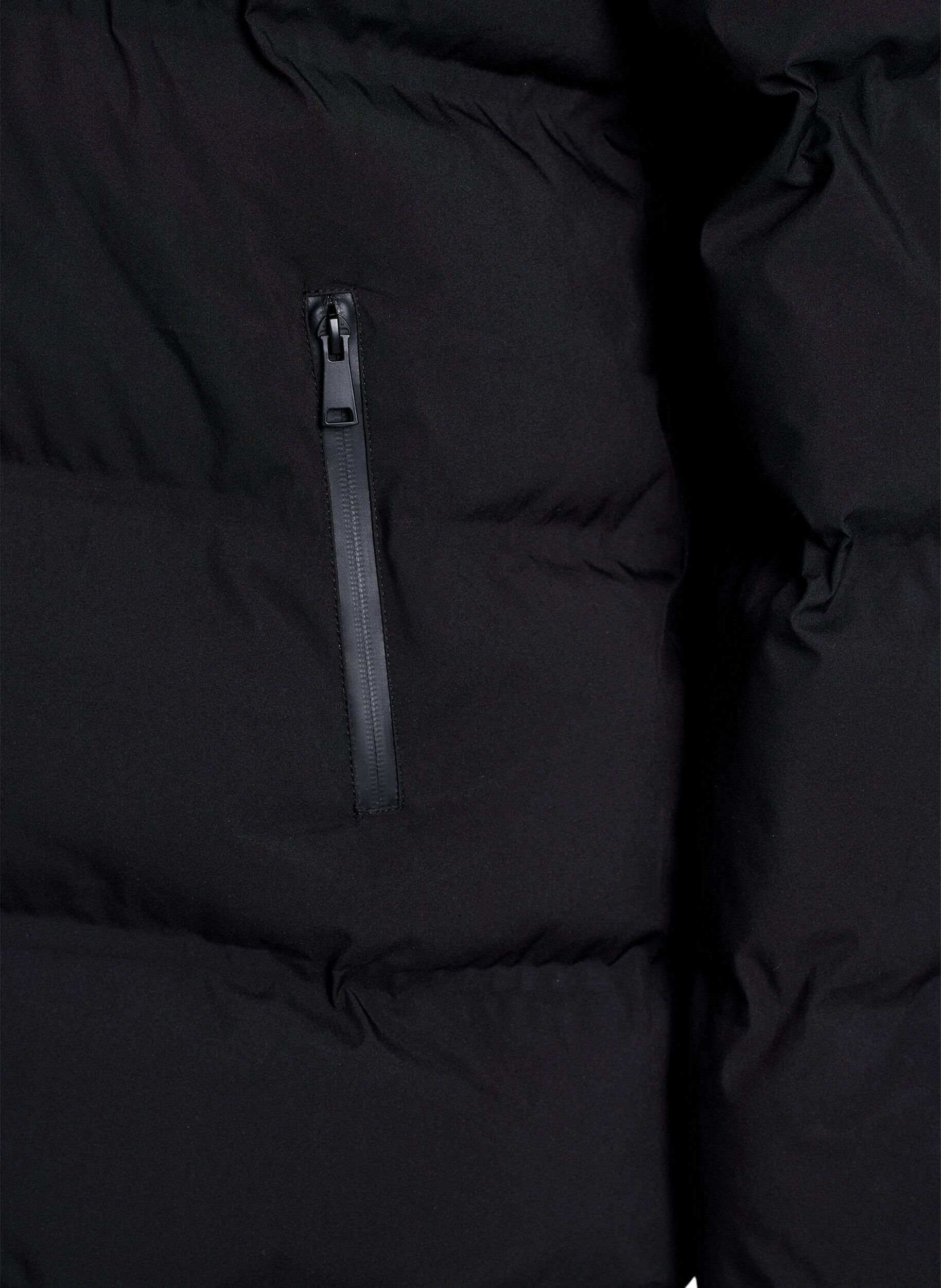 Zizzi Kurze Steppjacke mit abnehmbarer Kapuze, Schwarz, Packshot image number 3