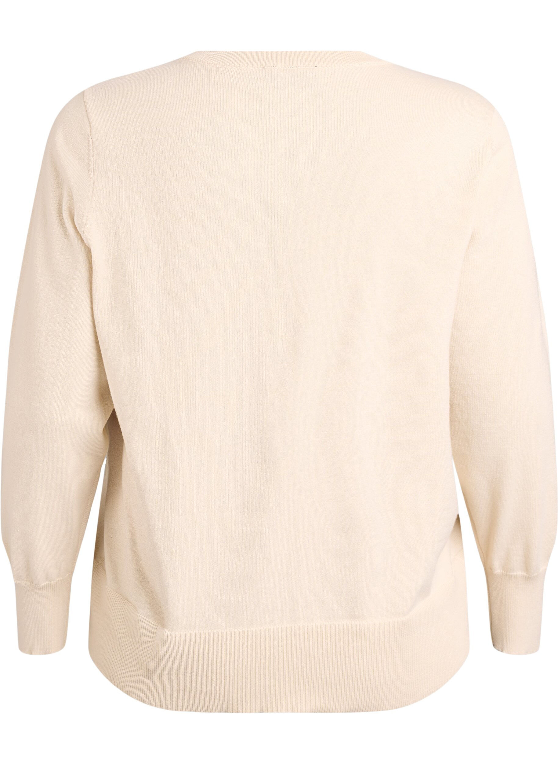 ZizziCardigan en maille fine avec col rond, Beige, Packshot image number 1